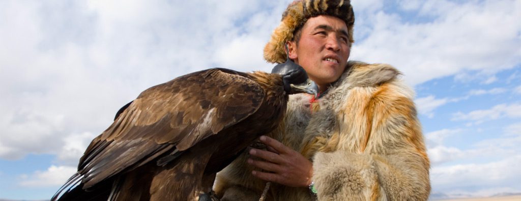 Mongolian with eagle